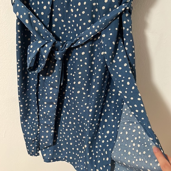 Vintage vibe blue polka dot split dress - Picture 4 of 4